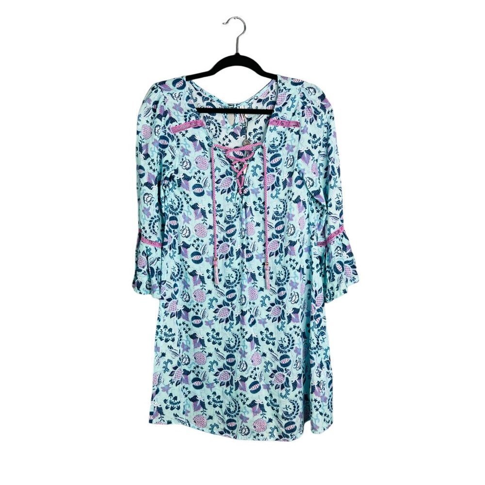 NWT Nanette Lepore Floral Bell Sleeve Tunic Dress Lightweight Breathable XS